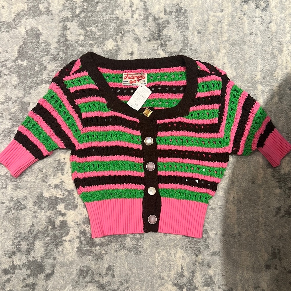 Anderson bell Stripe short cardigan, xsmaill, new with tag